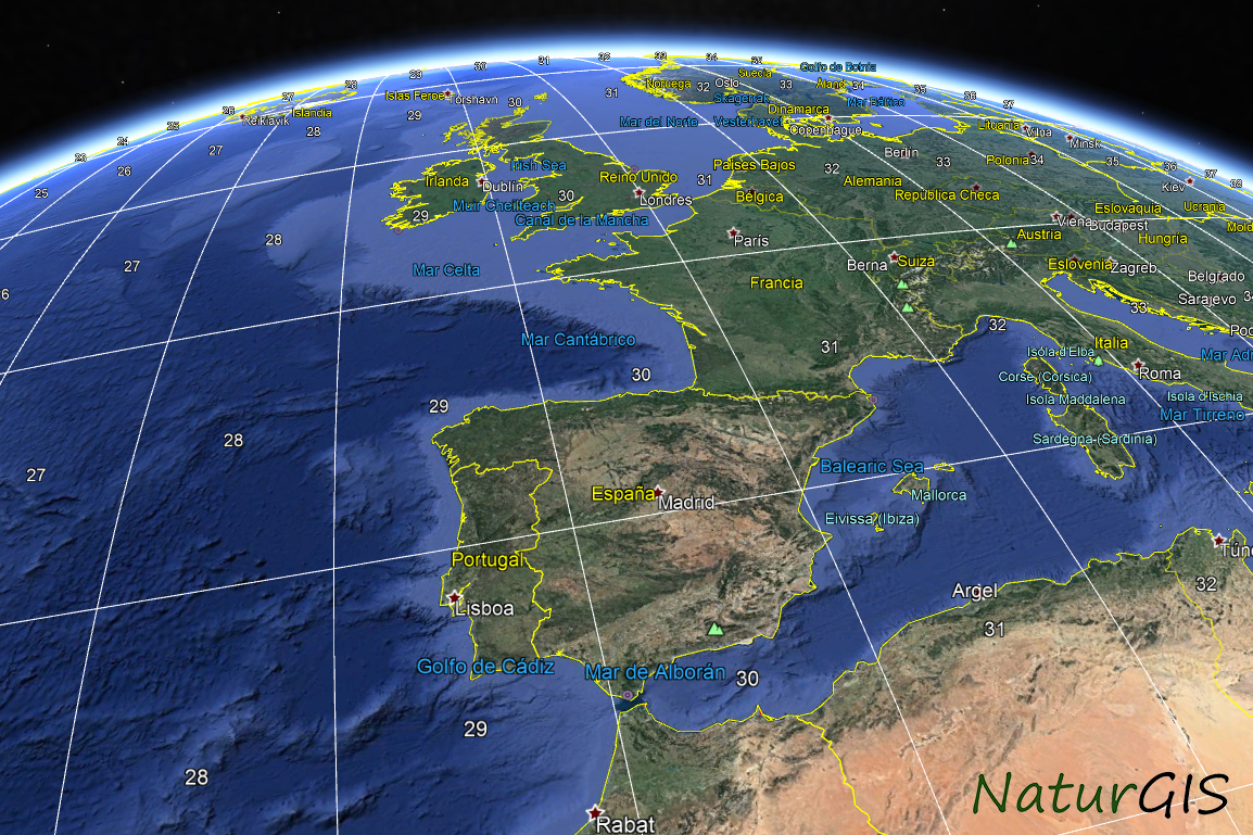 Huso UTM Google Earth NaturGIS