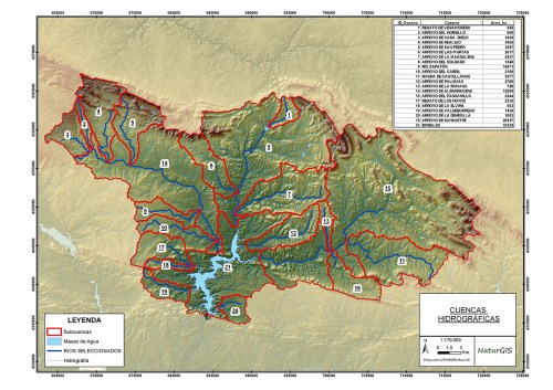 Mapa_Cuencas Hidrográficas Inventarios de Barreras SIG GIS NaturGIS
