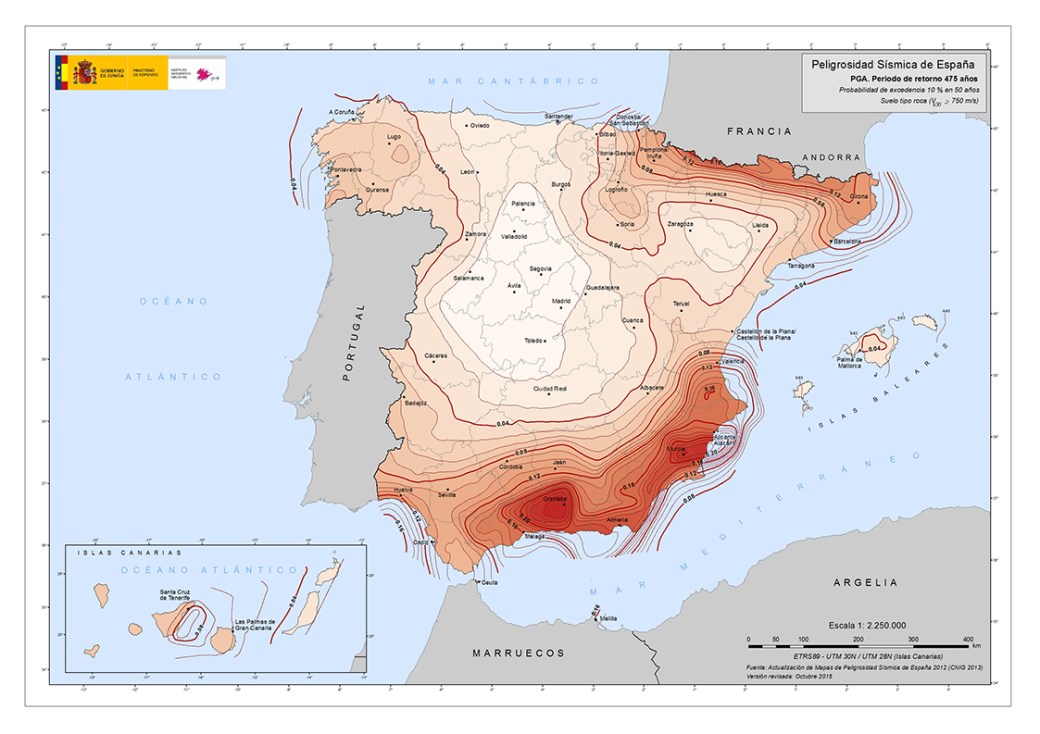 Probabilidad Sísmica de Terremoto NaturGIS