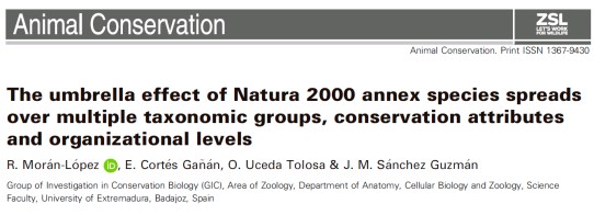 Efecto paraguas de la Red Natura 2000 en Extremadura
